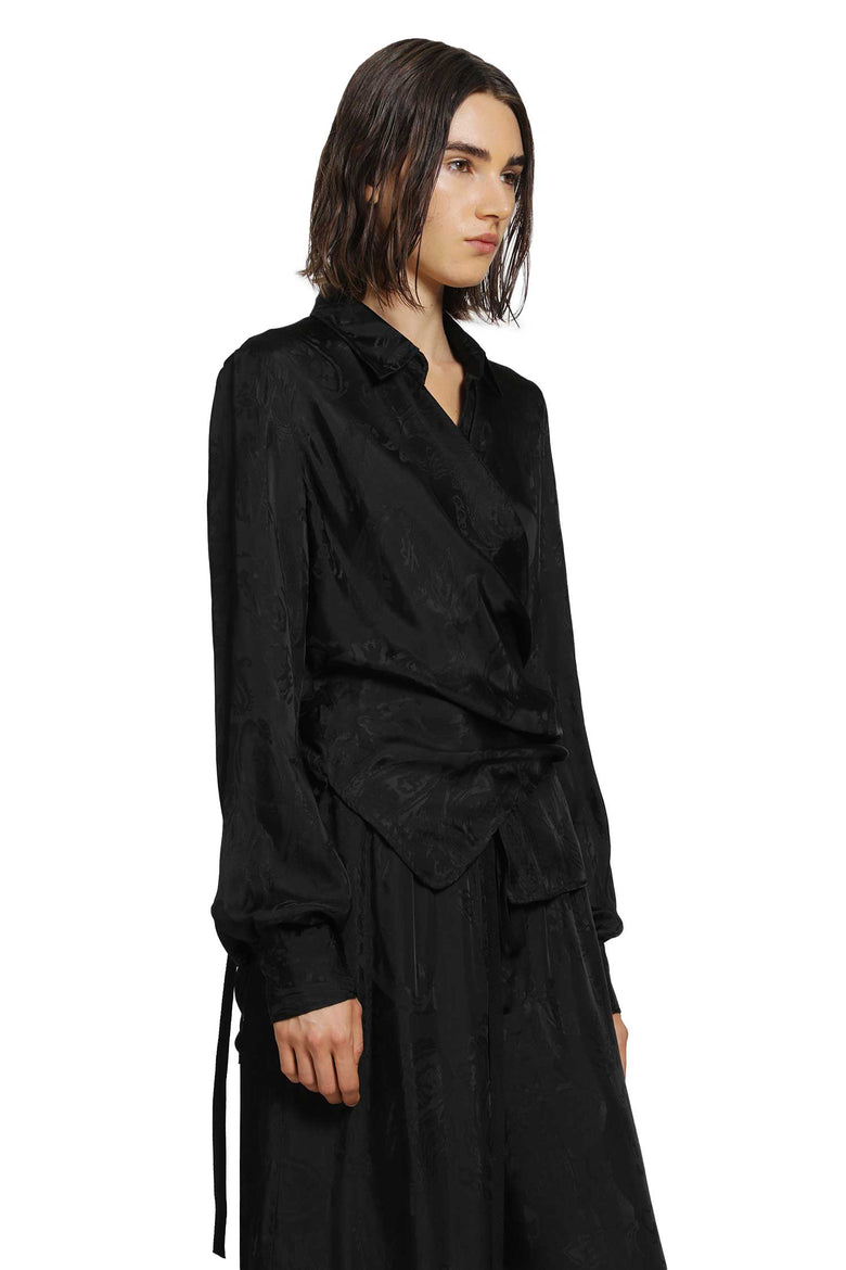 
              ANN DEMEULEMEESTER Alba Wrap Shirt woman
            