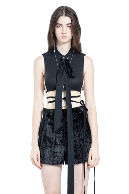 Cyra Plastron Sleeveless Top