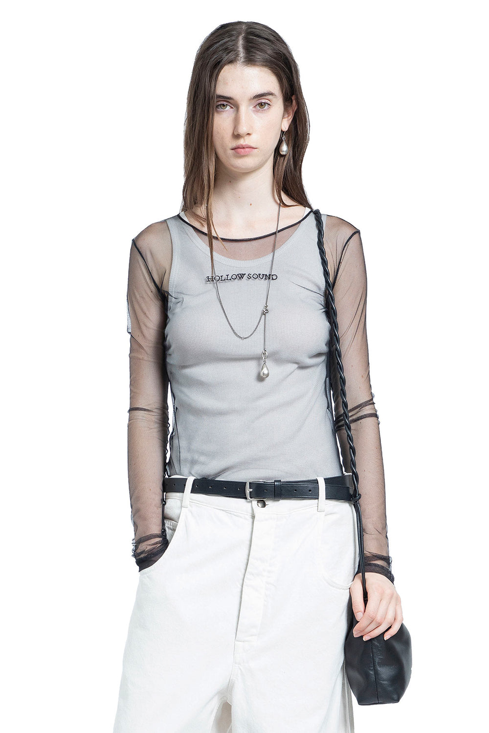 ANN DEMEULEMEESTER Fiene ''Hollow Print'' T-Shirt in Tulle woman