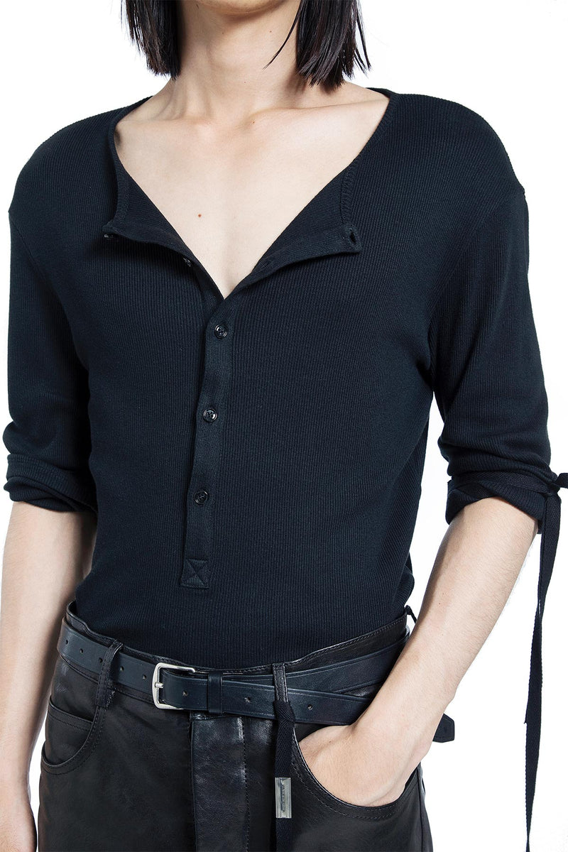 Ilyas Serafino Top in Cotton Rib Jersey