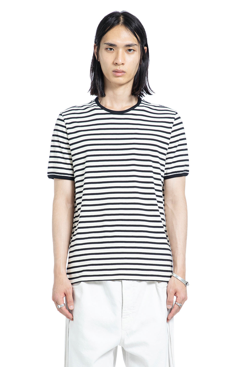 ANN DEMEULEMEESTER Aimar Standard T-Shirt in Brushed Striped Jersey man