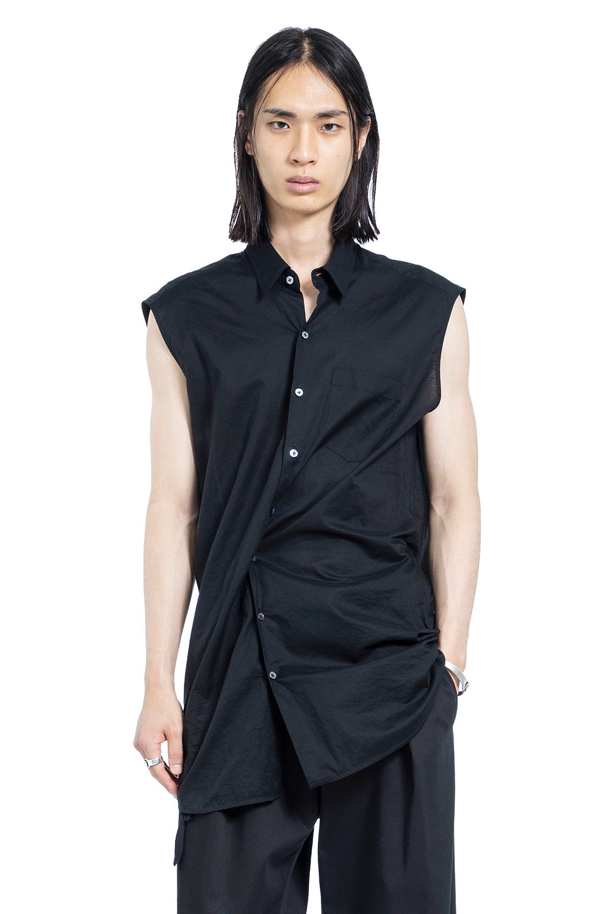 ANN DEMEULEMEESTER ブラック レイヤードタンクトップ 36 メンズタンクトップ – Ann Demeulemeester