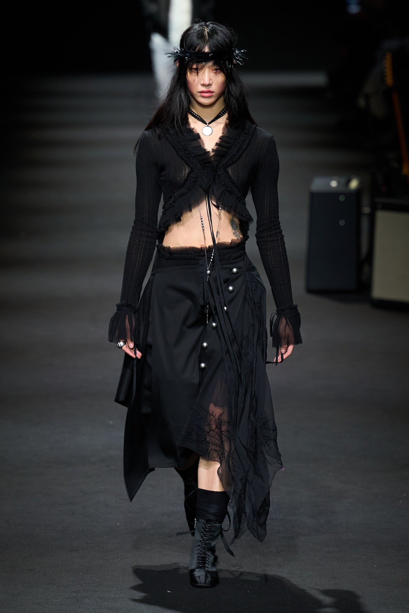 ANN DEMEULEMEESTER Nya Pointelle Knit Cropped Cardigan woman