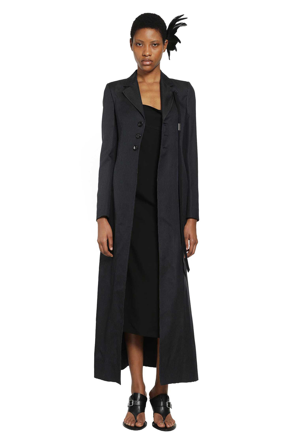 ANN DEMEULEMEESTER Abke X-Long Open Front Fitted Coat woman