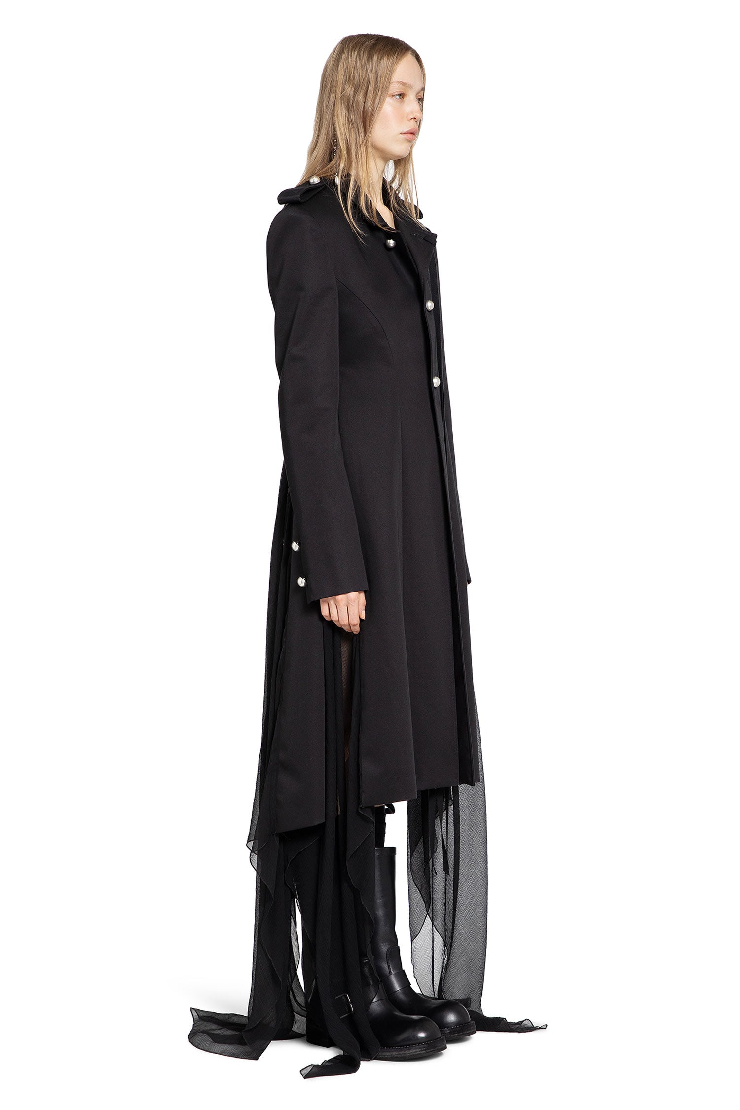 ANN DEMEULEMEESTER Fena Hybrid Overcoat woman