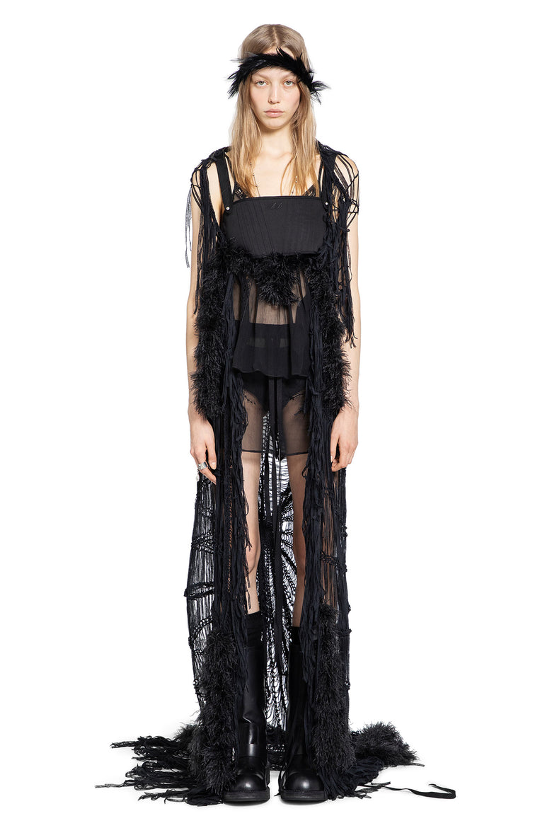 Ildi Crochet Scarf with Feathered Fringes