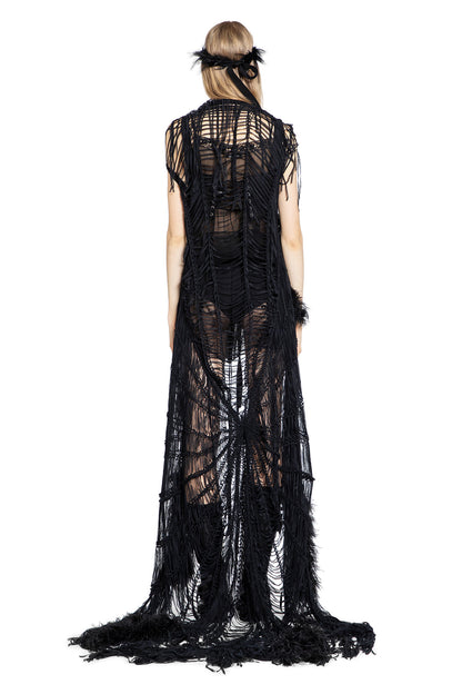 Ildi Crochet Scarf with Feathered Fringes