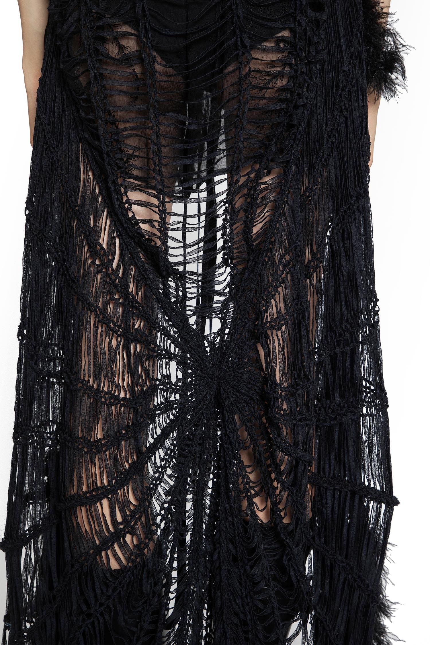 Ildi Crochet Scarf with Feathered Fringes