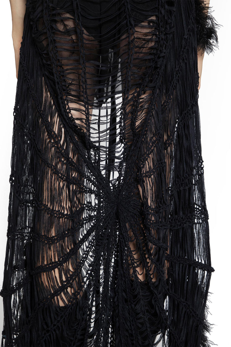 Ildi Crochet Scarf with Feathered Fringes