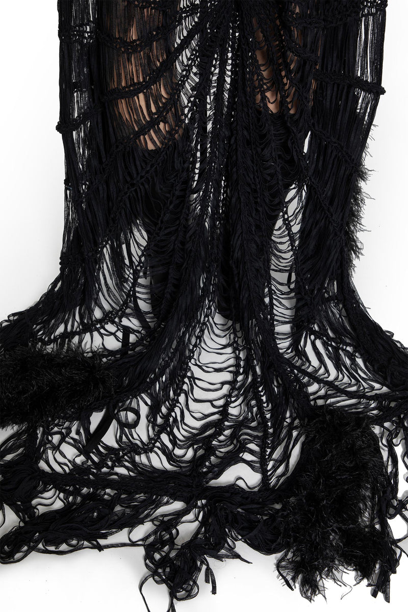 Ildi Crochet Scarf with Feathered Fringes