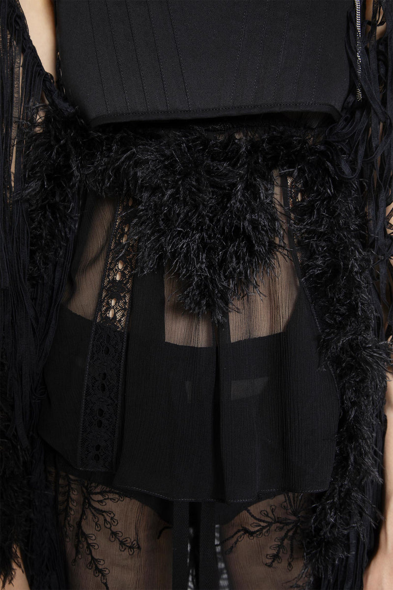 Ildi Crochet Scarf with Feathered Fringes
