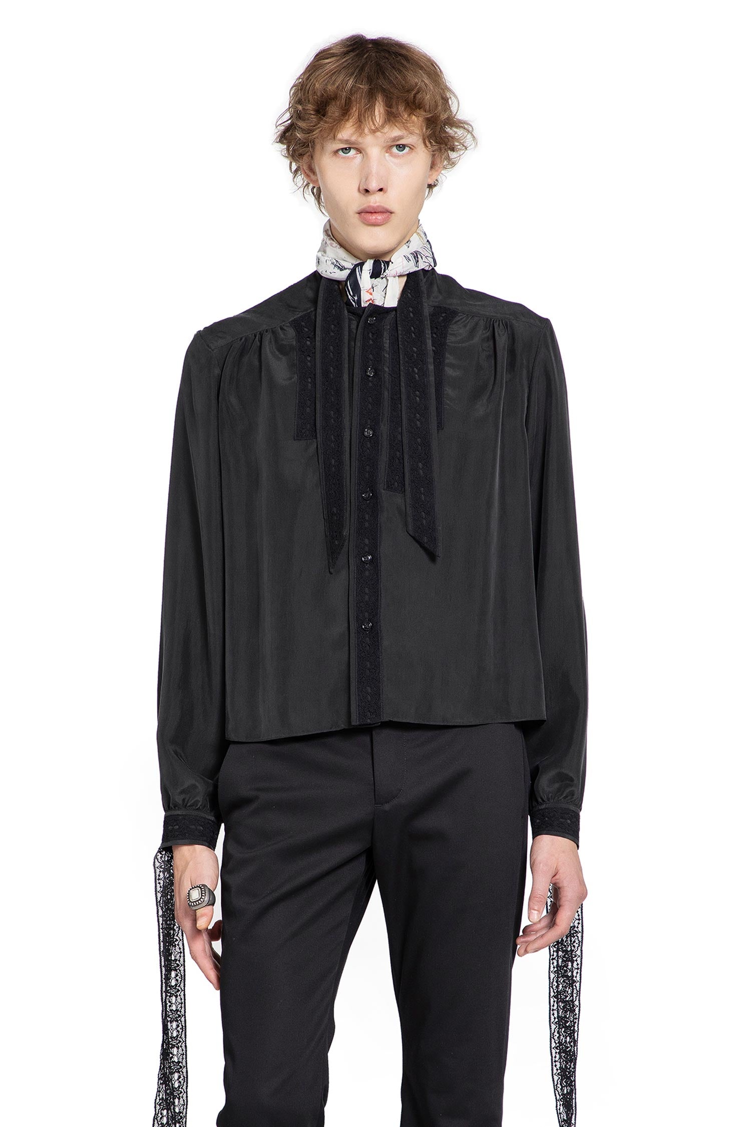 Aesir Cropped Shirt in Silk Habotai
