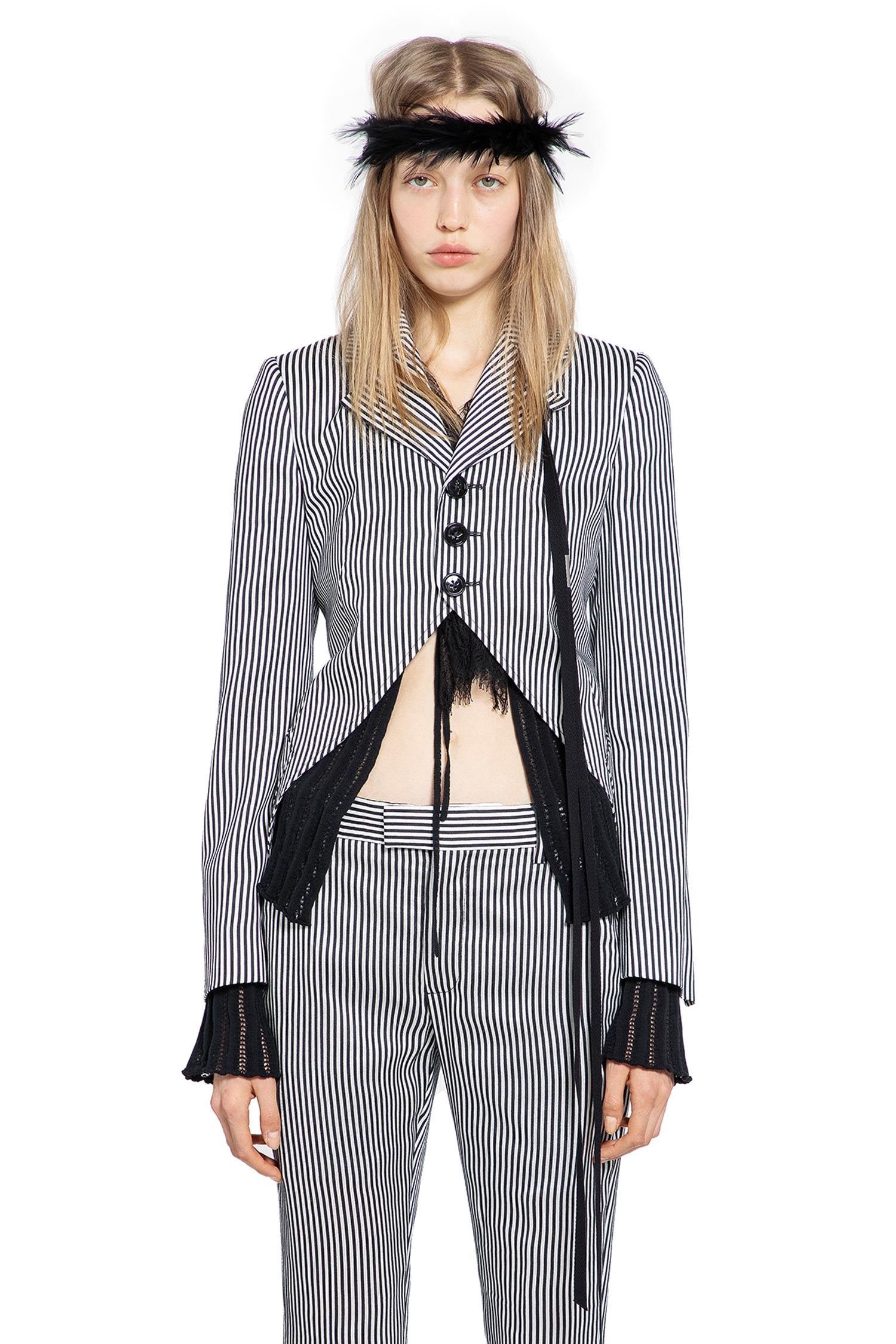 ANN DEMEULEMEESTER Lune Open Front Fitted Jacket woman