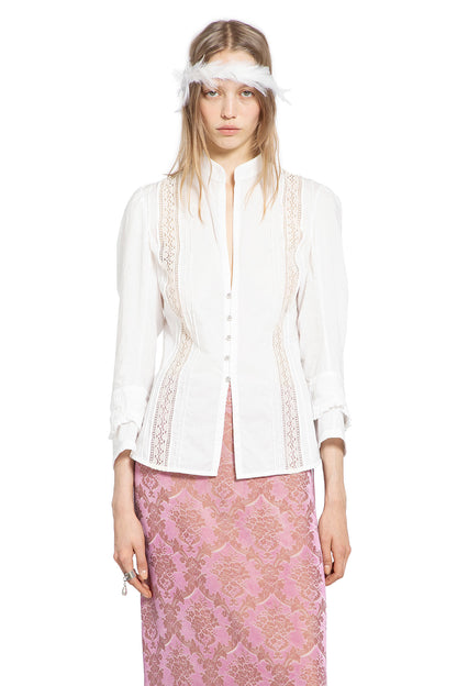Lidy Open Front Shirt with Lace Ribbons