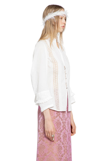 Lidy Open Front Shirt with Lace Ribbons