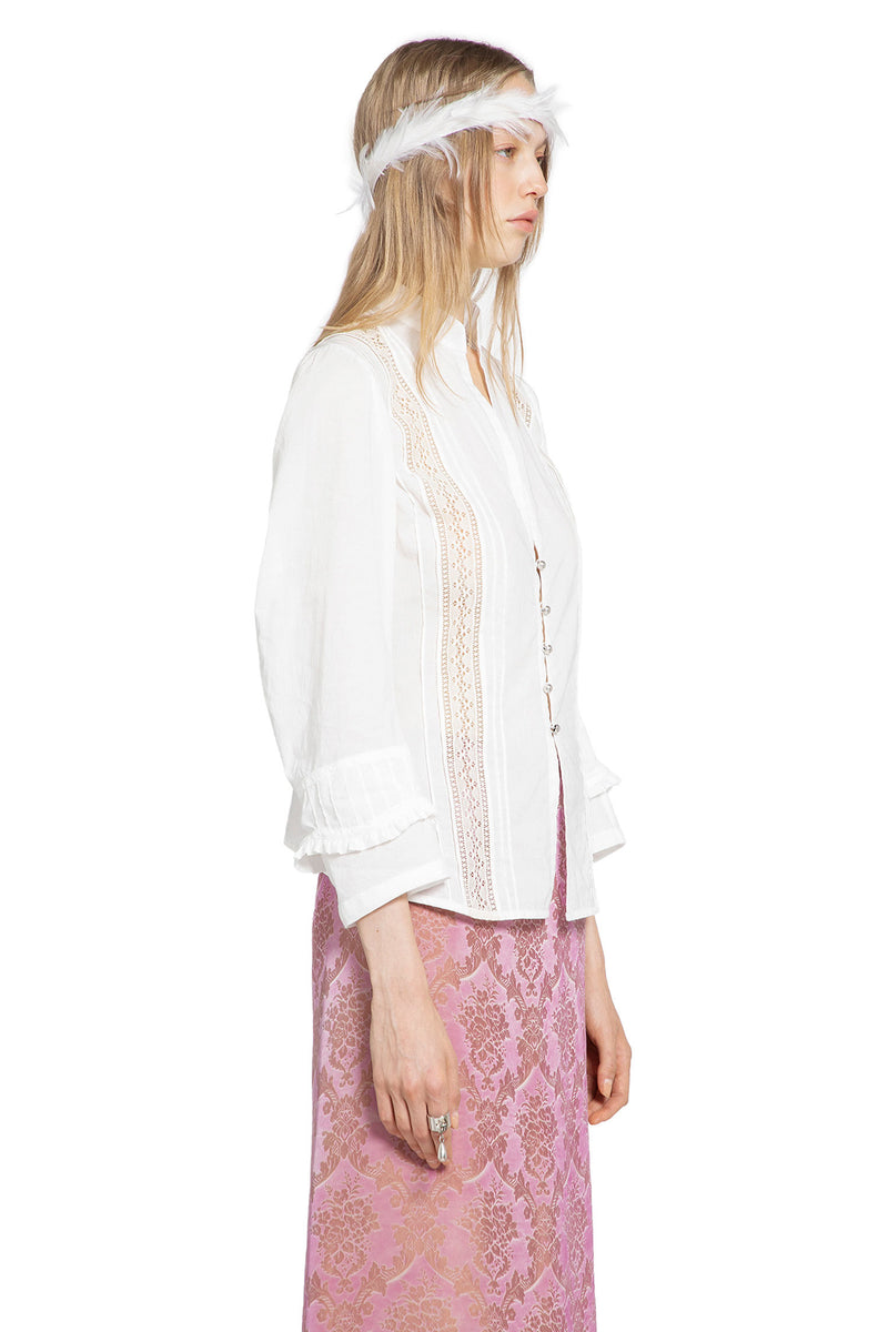 ANN DEMEULEMEESTER Lidy Open Front Shirt with Lace Ribbons woman