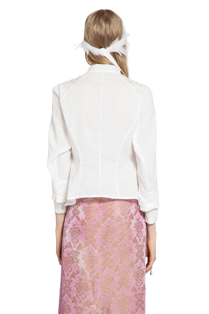 ANN DEMEULEMEESTER Lidy Open Front Shirt with Lace Ribbons woman