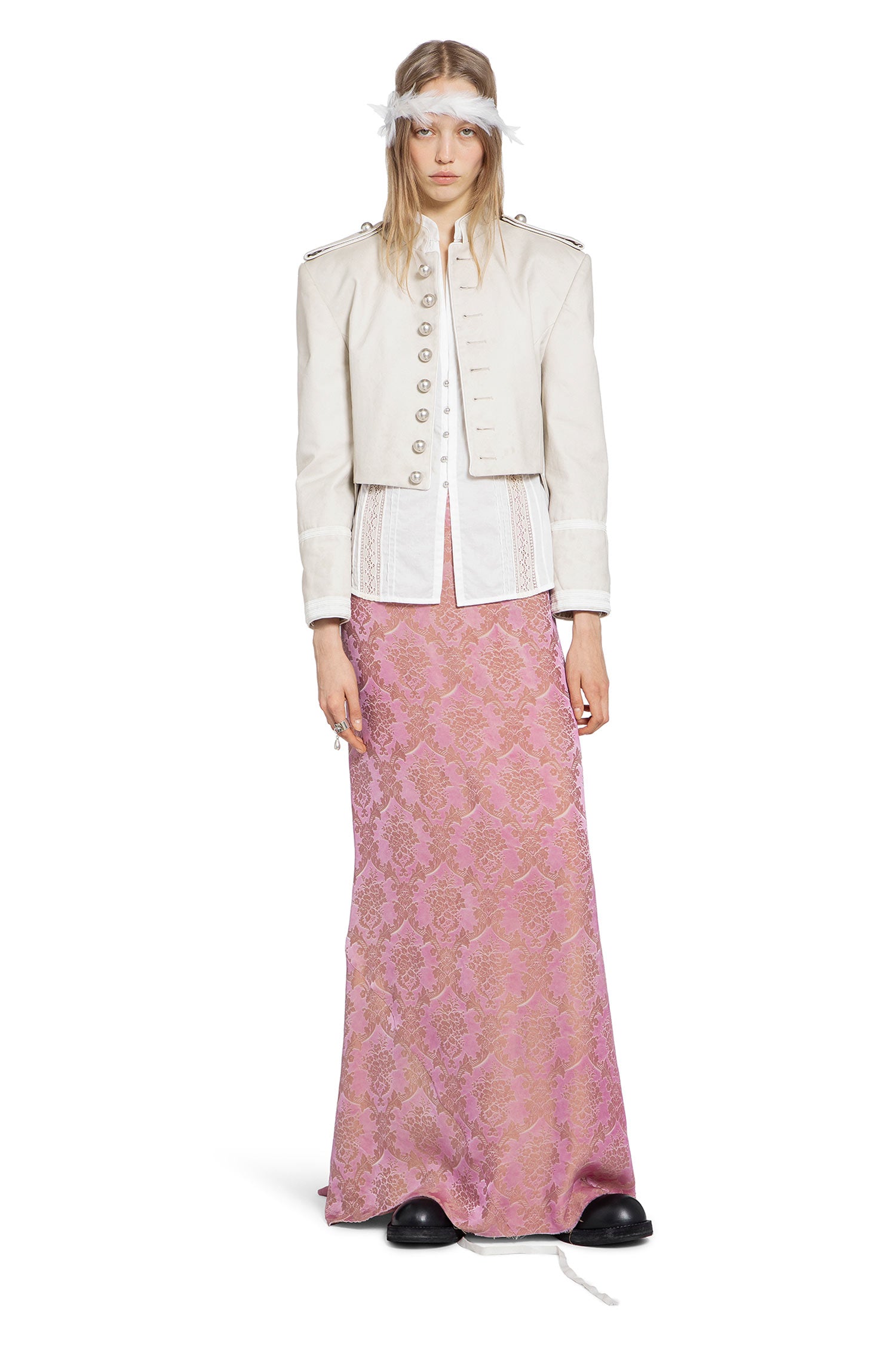 Lidy Open Front Shirt with Lace Ribbons