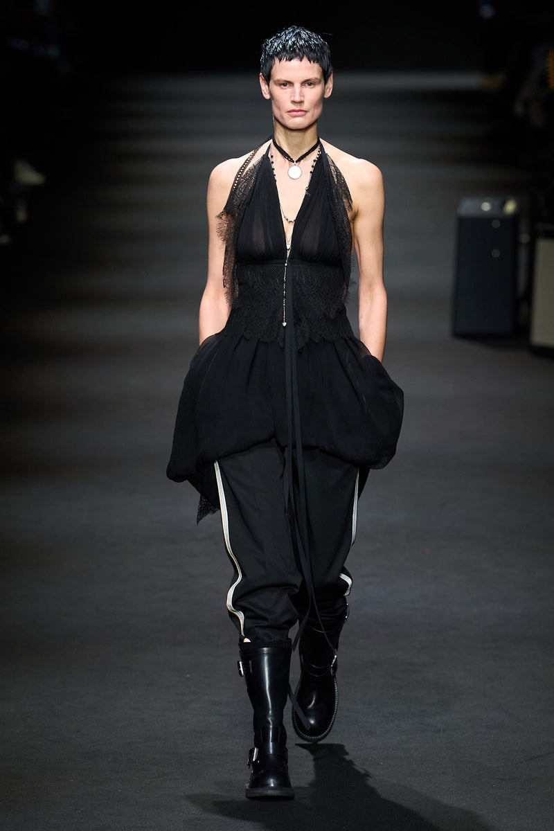 Dory Top in Silk Voile Crepon and Lace