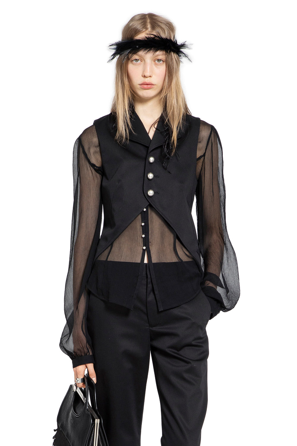 ANN DEMEULEMEESTER Lune Open Front Waistcoat woman