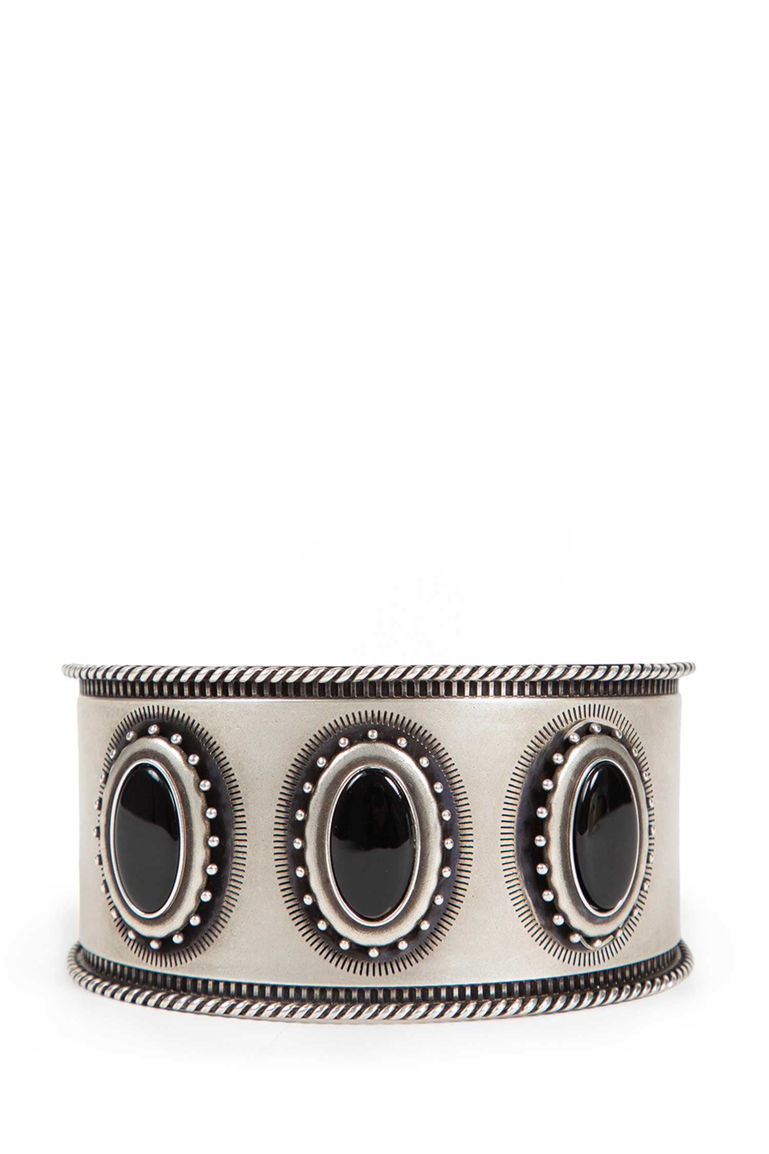 Luba Small Cabochon Engraved Cuff Bracelet