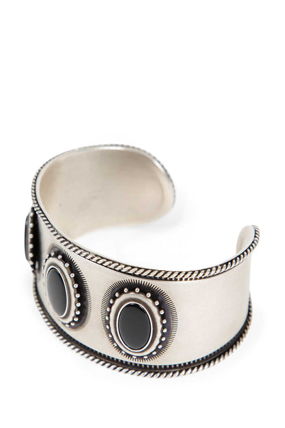Luba Small Cabochon Engraved Cuff Bracelet