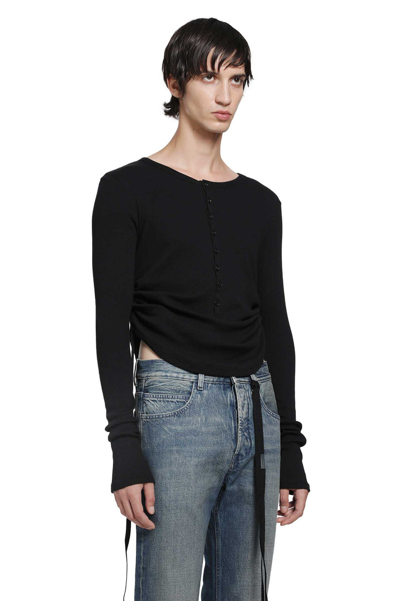 ANN DEMEULEMEESTER Hamar Wrinkled Serafino Top man