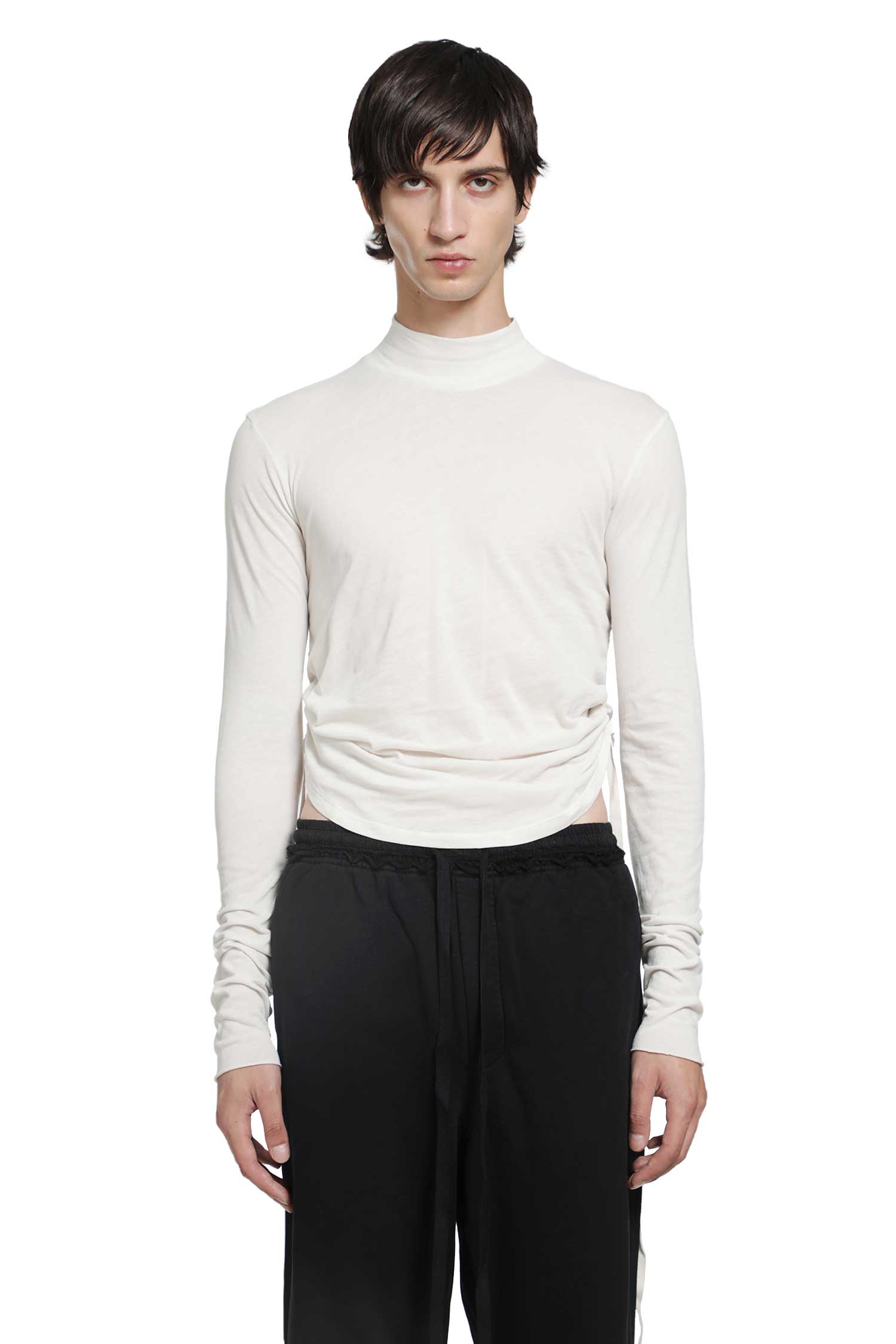 Lenart Wrinkled Mock Neck Top
