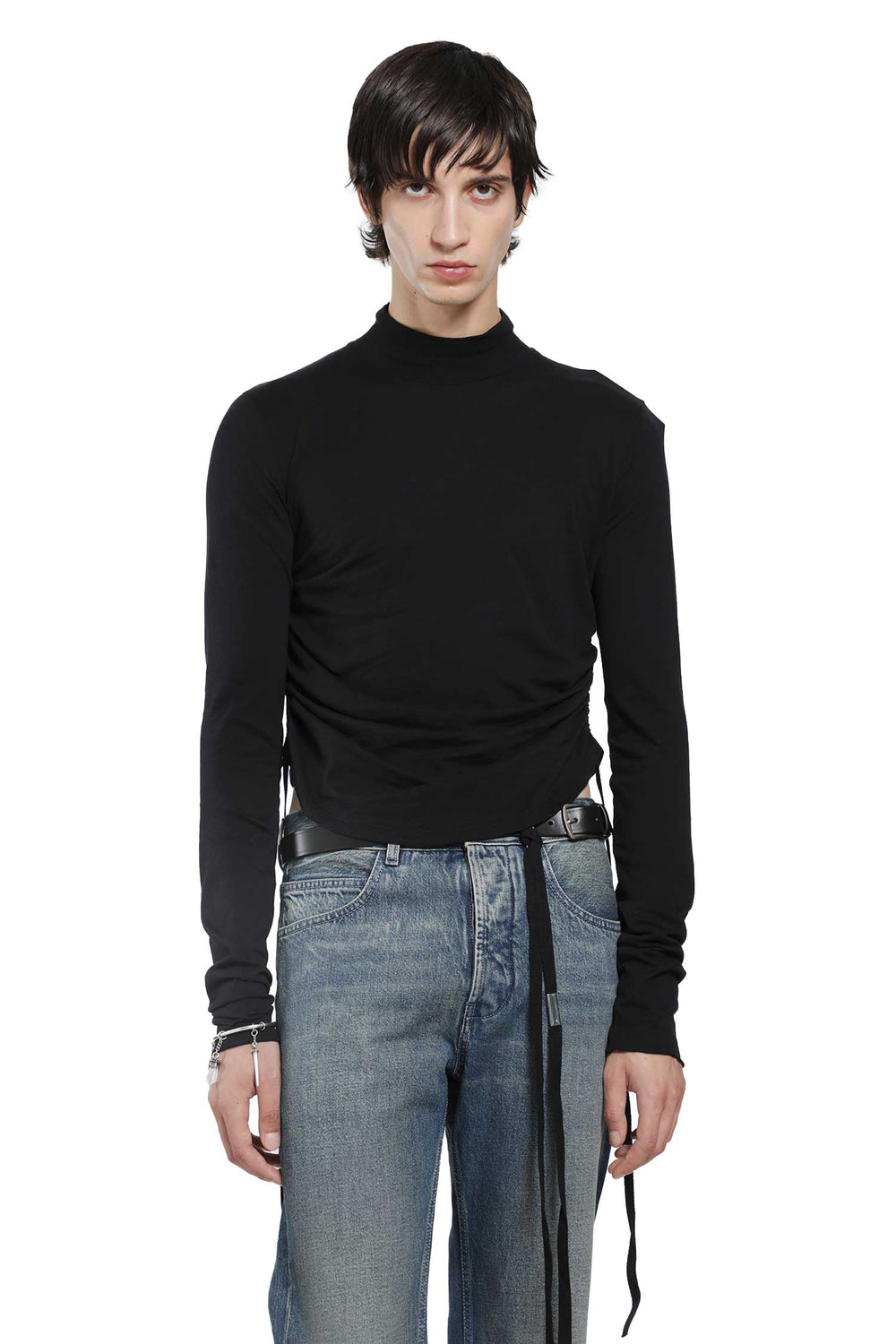 ANN DEMEULEMEESTER Lenart Wrinkled Mock Neck Top man
