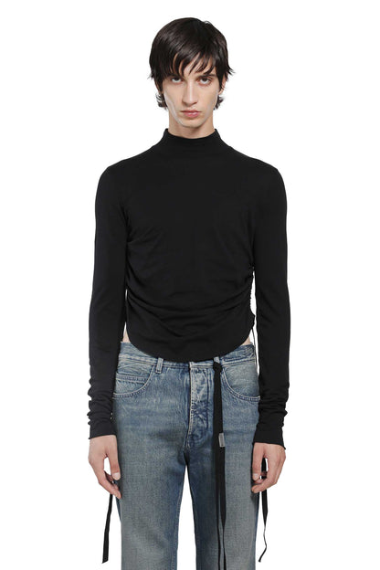 Lenart Wrinkled Mock Neck Top