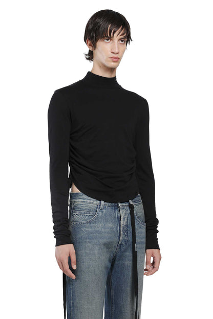 Lenart Wrinkled Mock Neck Top