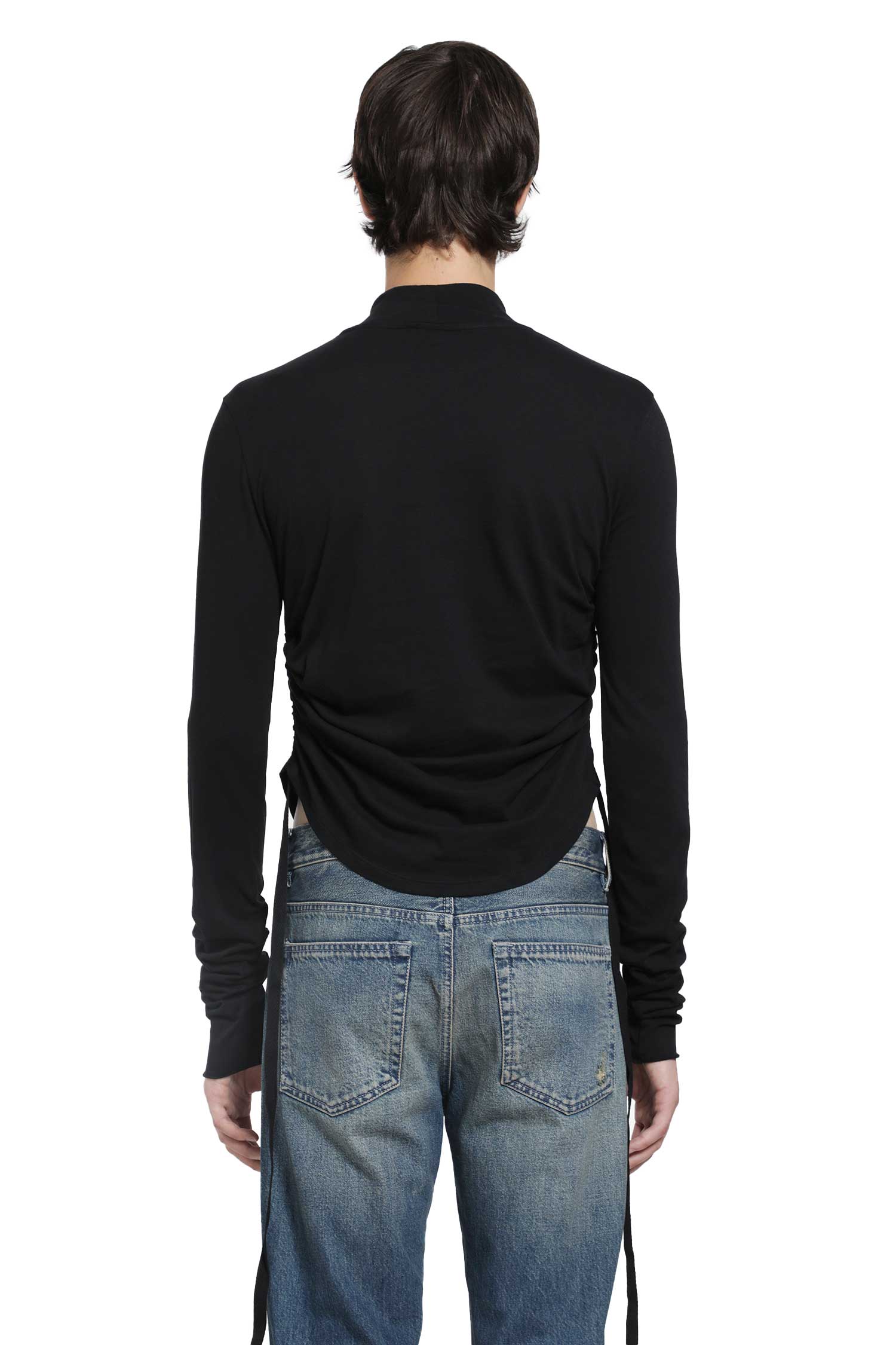 ANN DEMEULEMEESTER Lenart Wrinkled Mock Neck Top man