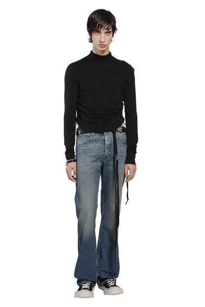 Lenart Wrinkled Mock Neck Top