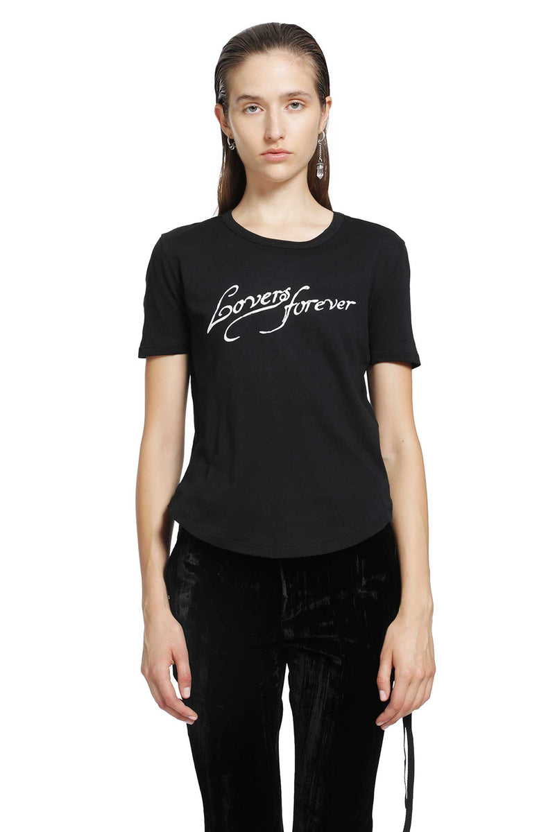 ANN DEMEULEMEESTER Floor ''Lovers Forever'' Micro T-Shirt woman