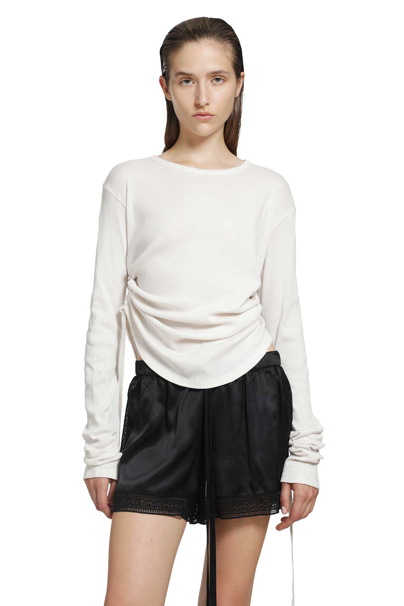 ANN DEMEULEMEESTER Dot Wrinkled Long Sleve Top woman