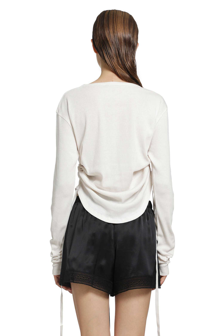 ANN DEMEULEMEESTER Dot Wrinkled Long Sleve Top woman