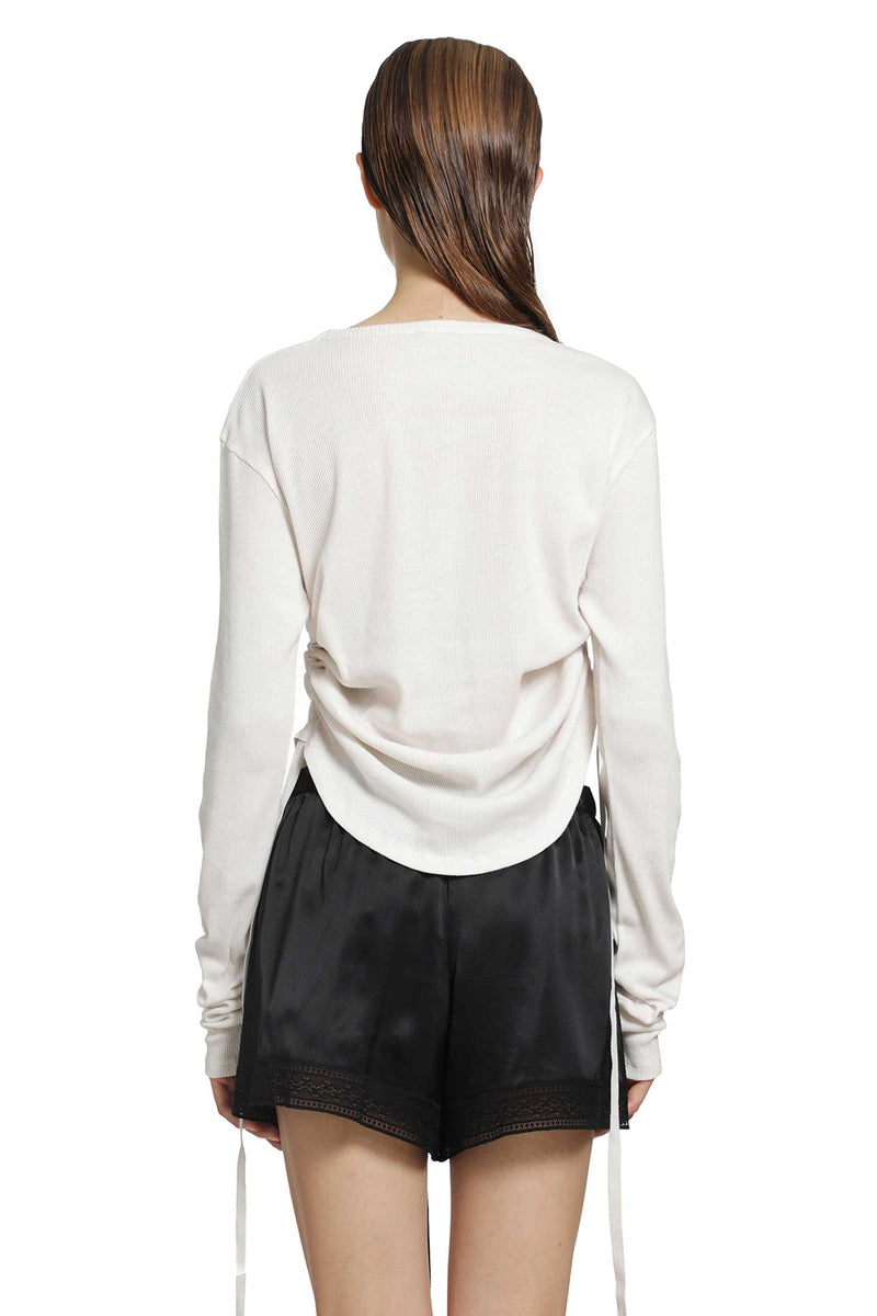 ANN DEMEULEMEESTER Dot Wrinkled Long Sleve Top woman