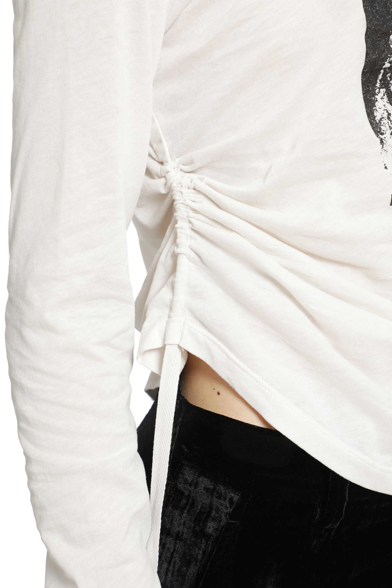 ANN DEMEULEMEESTER Dot Wrinkled Cropped Long Sleeve Top woman
