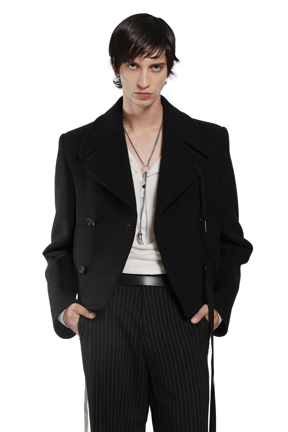 ANN DEMEULEMEESTER Dalmar Double-Breasted Short Caban man