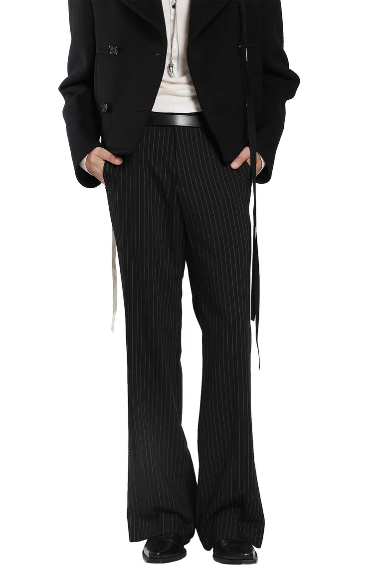 ANN DEMEULEMEESTER Stefan Chalk Stripe Flared Trousers man