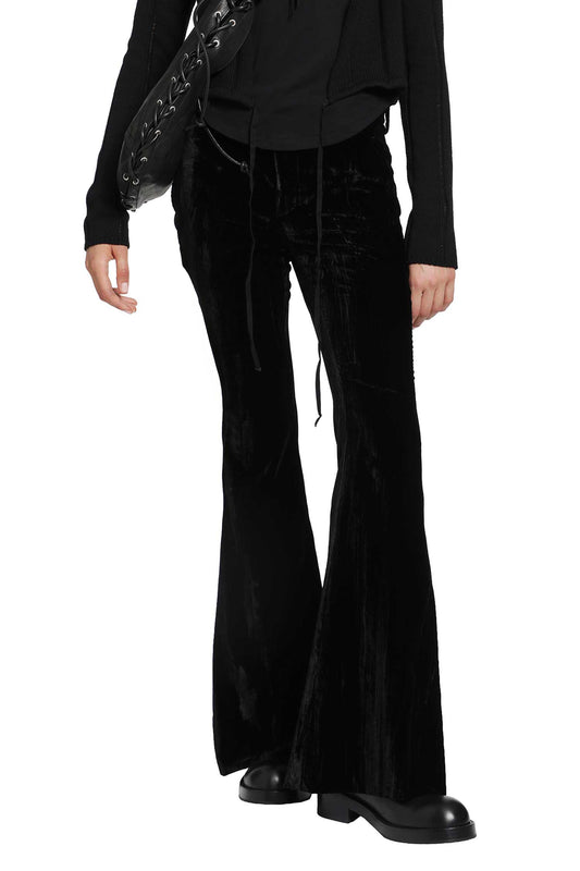 Adri Bootcut Trousers in Froissé Velvet