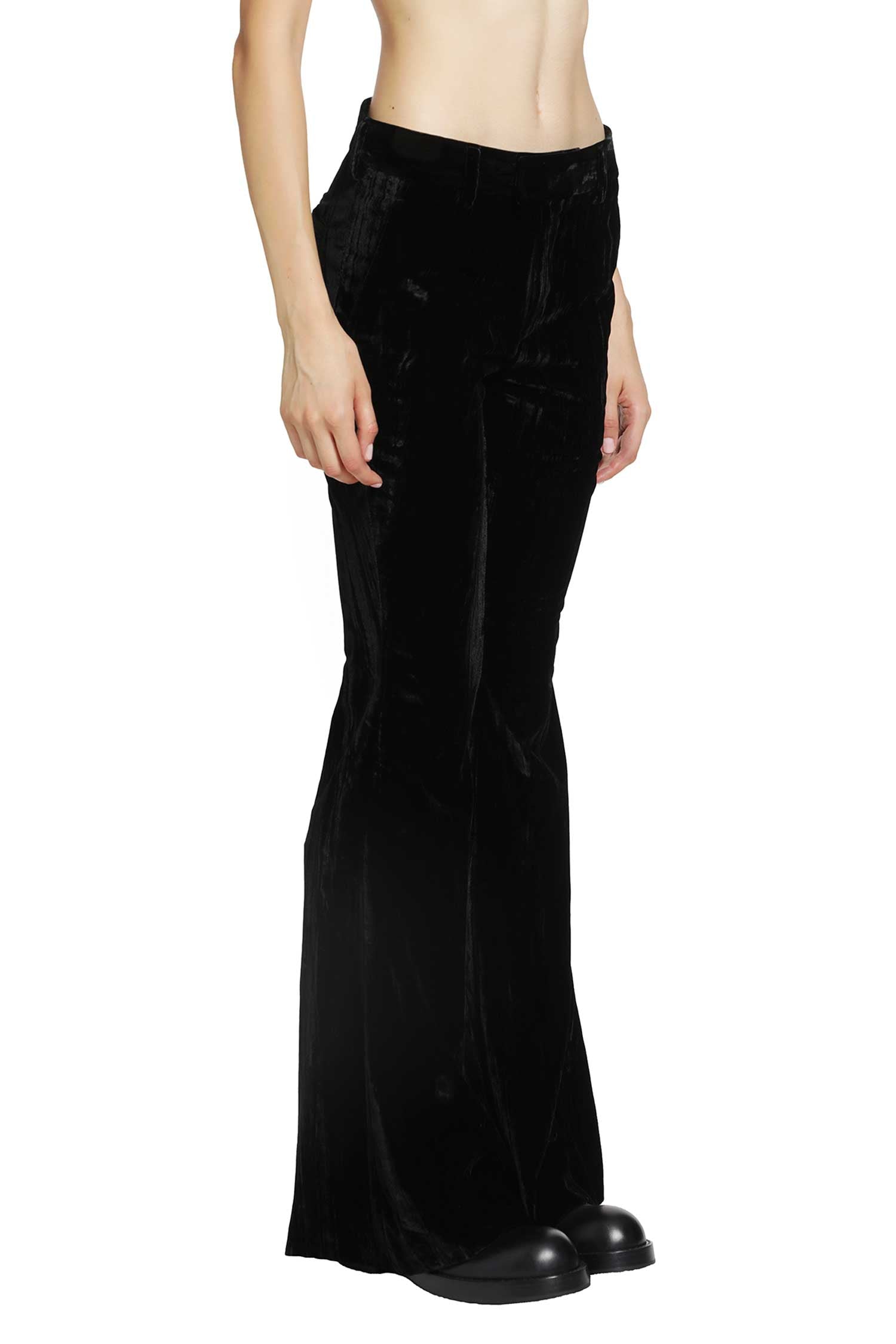 Adri Bootcut Trousers in Froissé Velvet