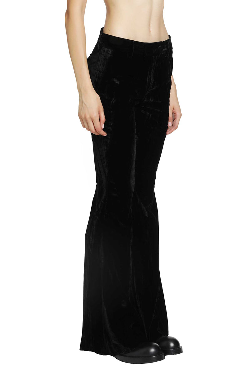 ANN DEMEULEMEESTER Adri Bootcut Trousers in Froissé Velvet woman