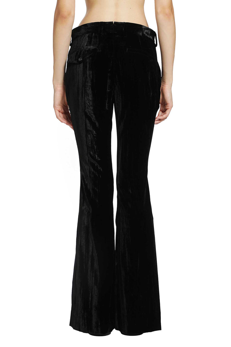 ANN DEMEULEMEESTER Adri Bootcut Trousers in Froissé Velvet woman