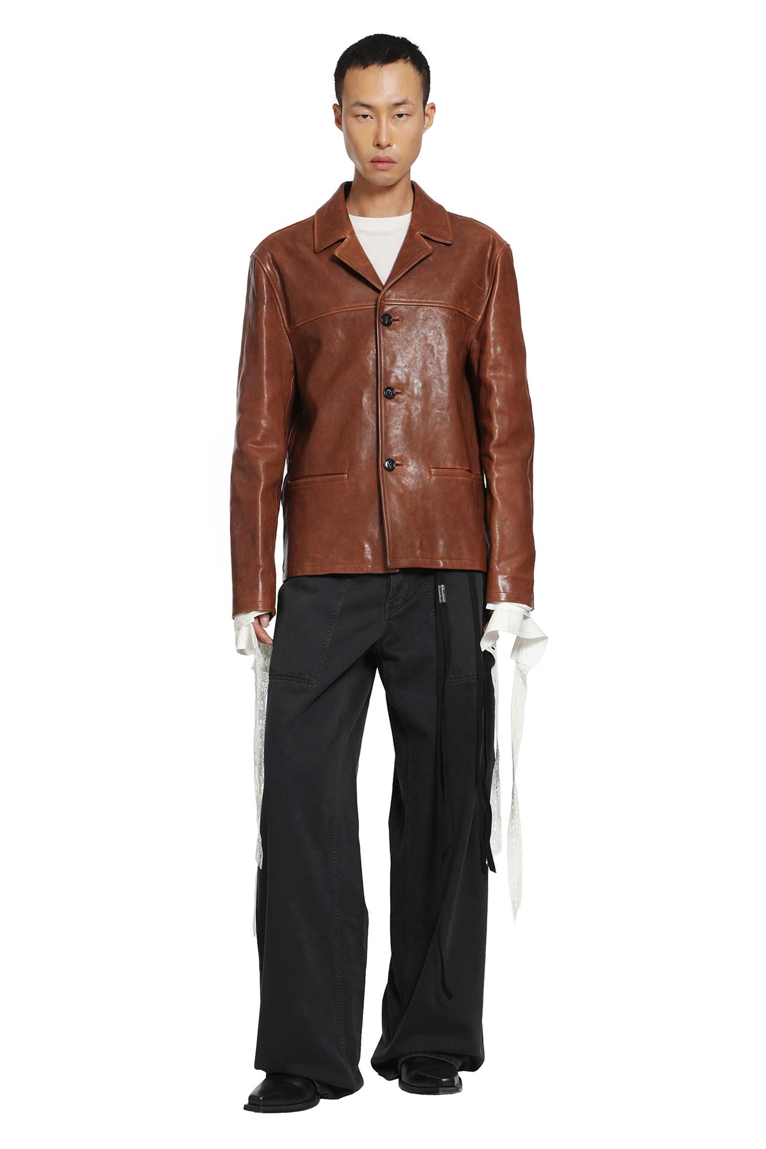 ANN DEMEULEMEESTER Pareli Leather Caban man