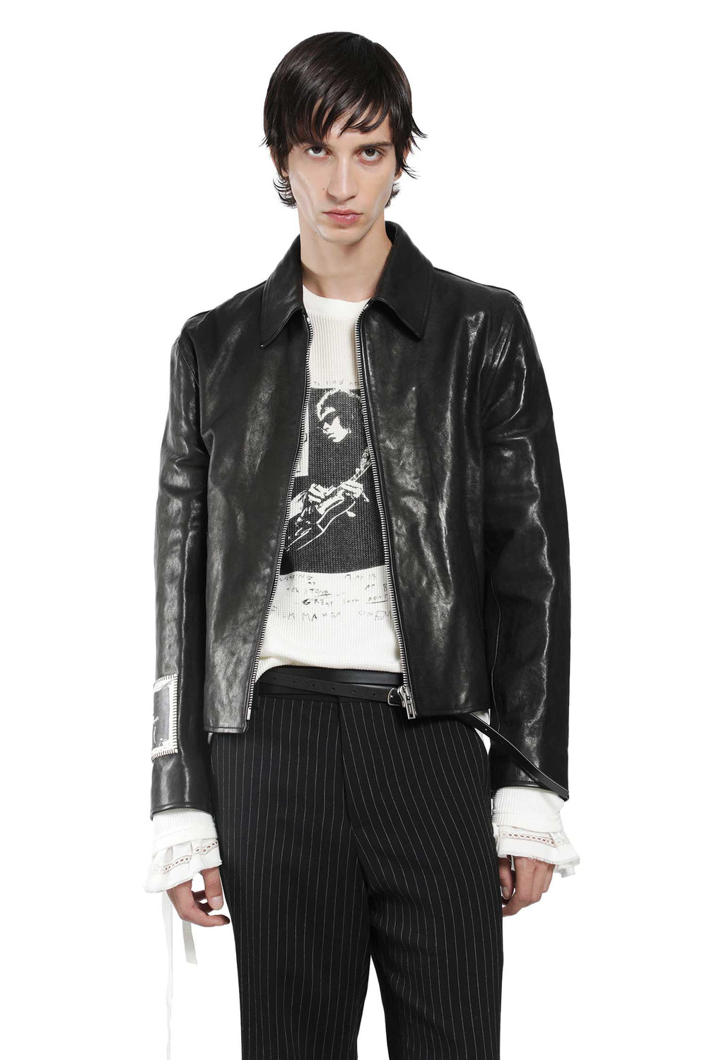 ANN DEMEULEMEESTER Sandor Leather Jacket man