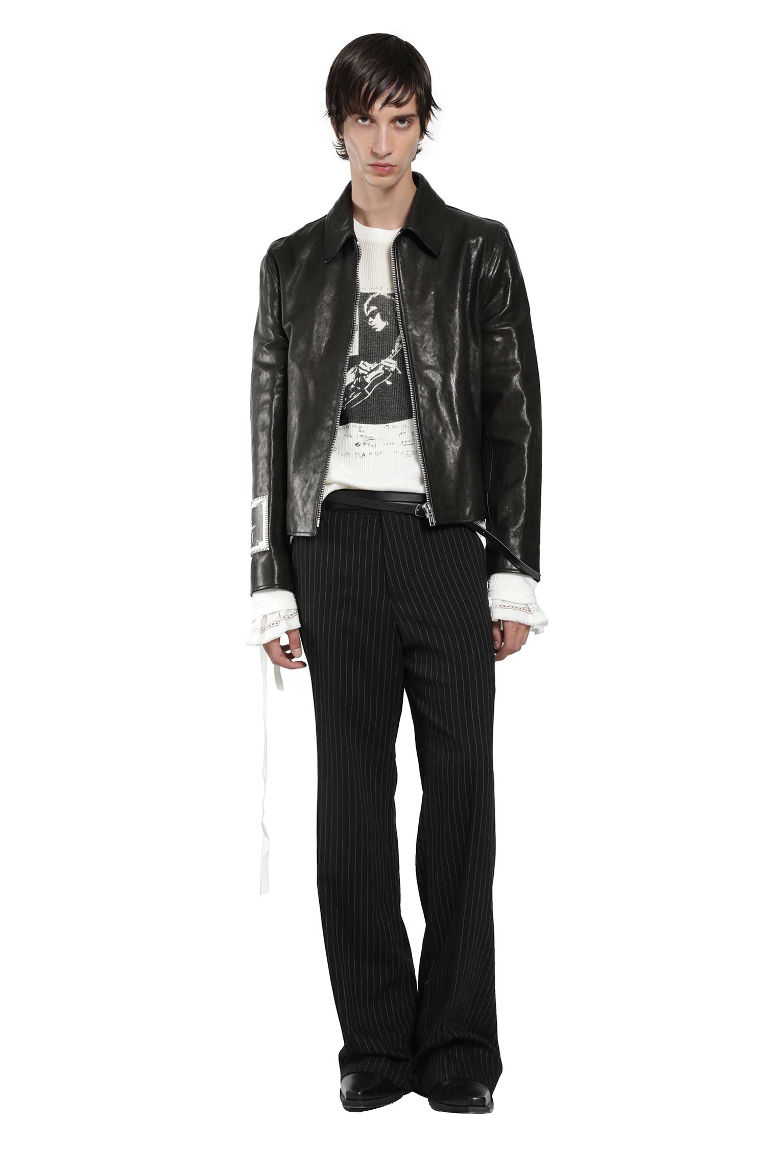 ANN DEMEULEMEESTER Sandor Leather Jacket man