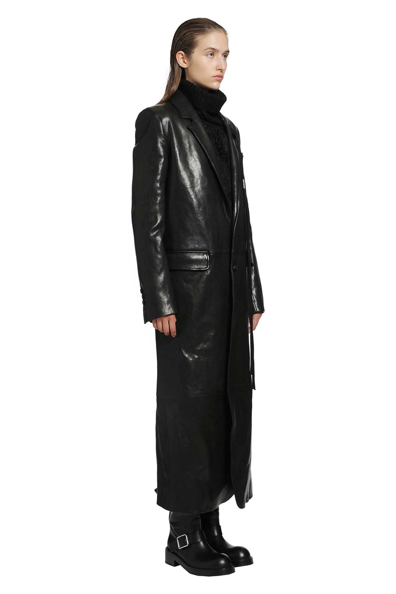 ANN DEMEULEMEESTER Virva Vintage Lux Grained Leather Coat woman