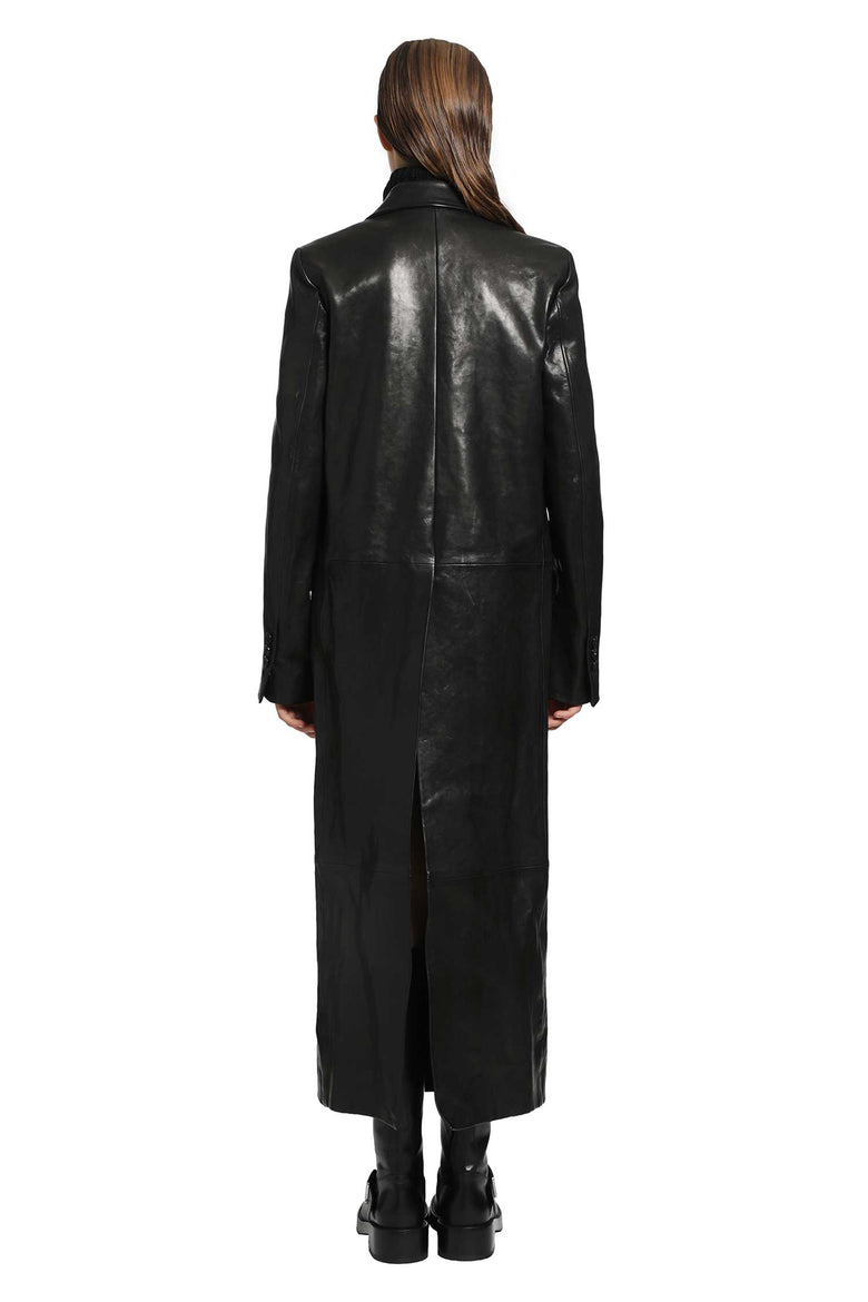 ANN DEMEULEMEESTER Virva Vintage Lux Grained Leather Coat woman