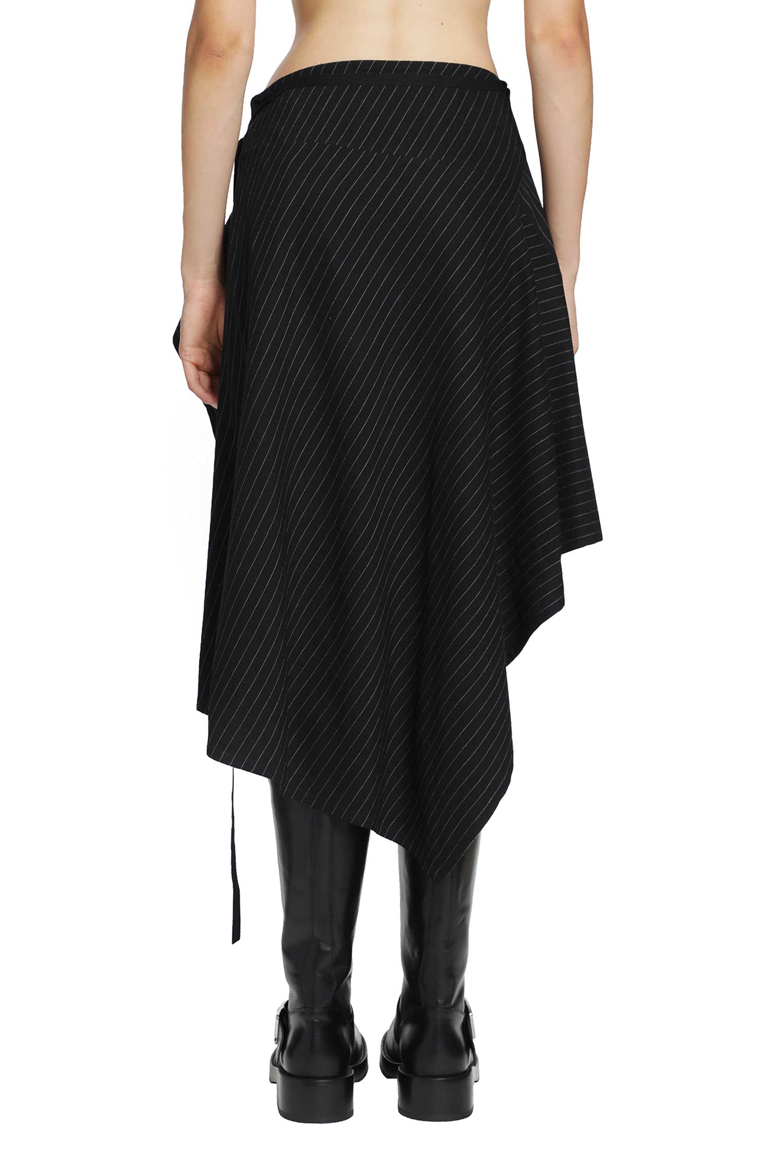 Birit Wrap Skirt in Striped Viscose Twill